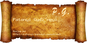 Patonyi Gyöngyi névjegykártya